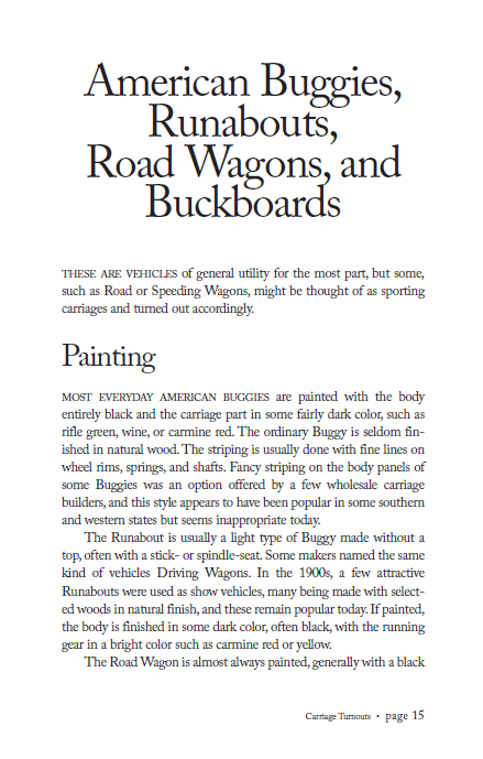 Carriage Turnouts: Guidelines for the Users of Horse Drawn Vehicles