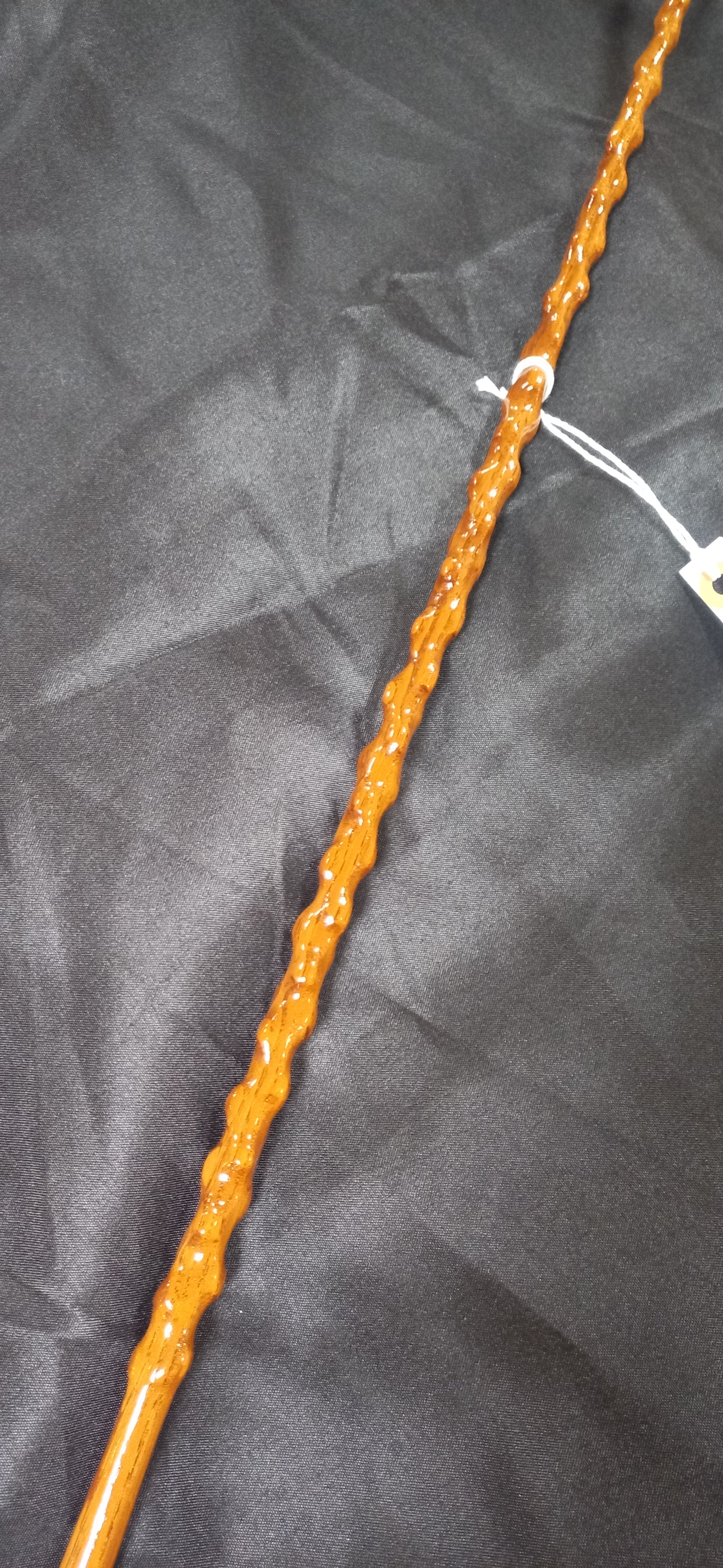 (A) Single Heavily Knotted Plain Butt Piece Whip with Brass Mounting Made by Richard Nicoll - 54" Stick