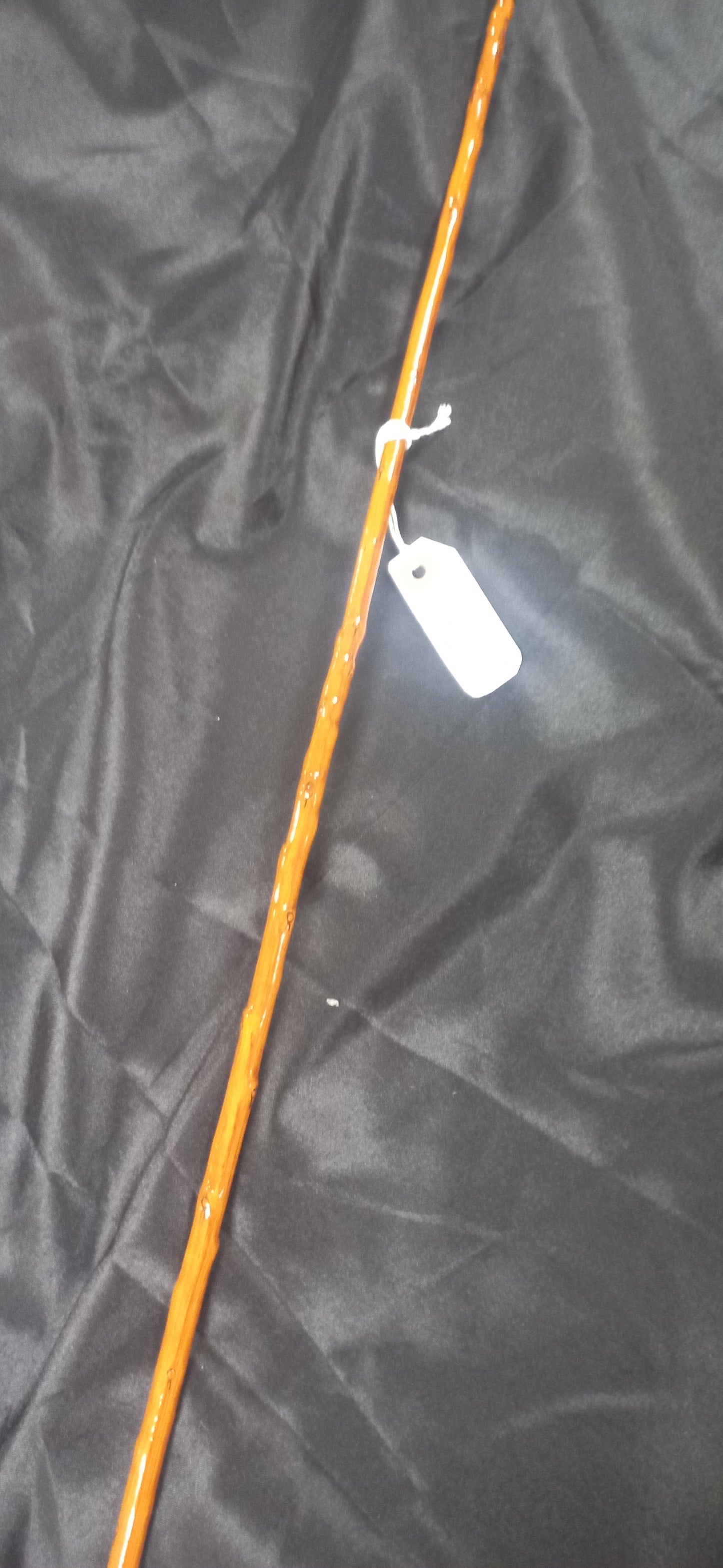 (C) Holly Whip with Nickel Mount & Handstitched Kangaroo Leather Handle Made by Richard Nicoll - 65" Stick