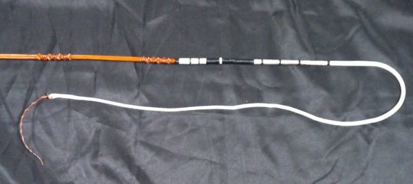 (B) Single Whip with Spaced Knotted Areas & Brass Ferrule Made by Richard Nicoll - 59" Stick