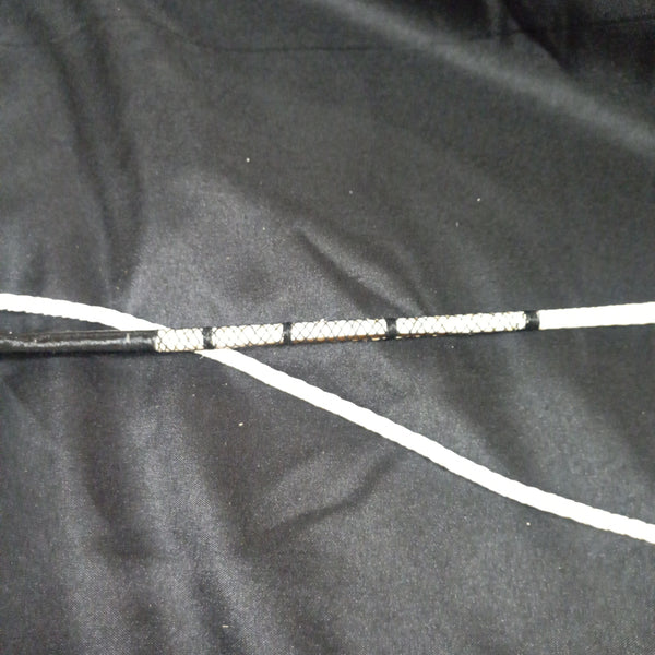 (F)  Imitation Holly Whip with Nickel Mount and Spaced Knots made by Richard Nicoll - 54" Stick