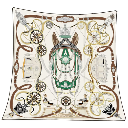 Crown et Carrosse Scarf - 90CM - 100% Silk