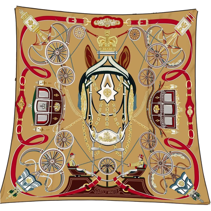 Crown et Carrosse Scarf - 90CM - 100% Silk