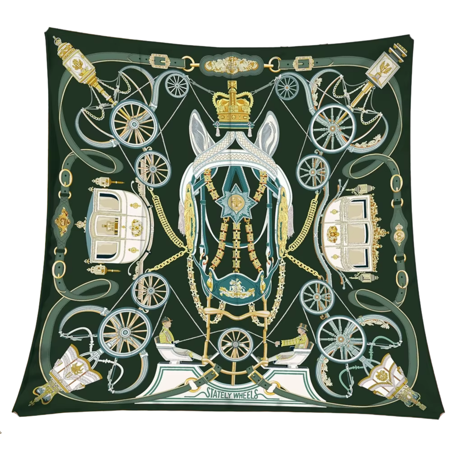 Crown et Carrosse Scarf - 90CM - 100% Silk