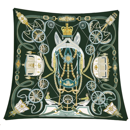 Crown et Carrosse Scarf - 90CM - 100% Silk