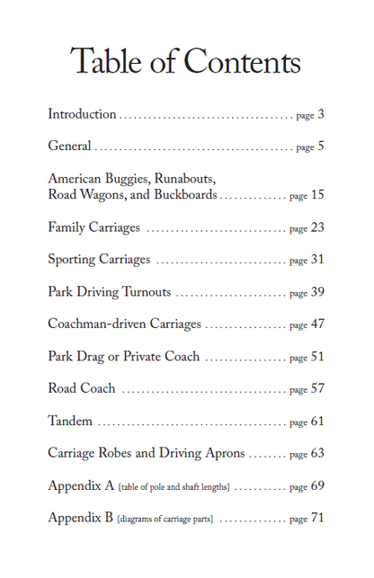 Carriage Turnouts: Guidelines for the Users of Horse Drawn Vehicles