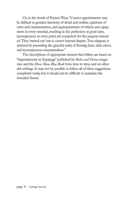 Carriage Turnouts: Guidelines for the Users of Horse Drawn Vehicles