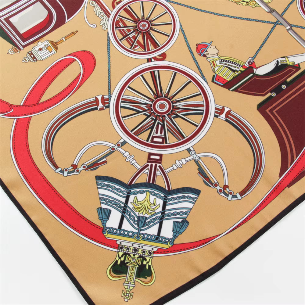 Crown et Carrosse Scarf - 90CM - 100% Silk