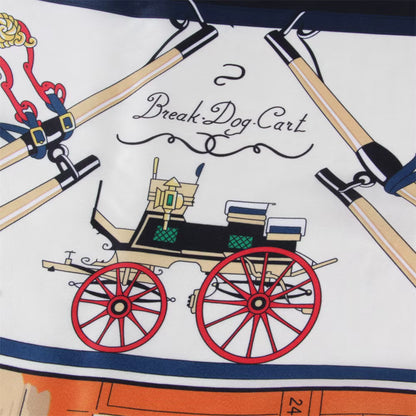 Detail of a Break Dog Cart on a silk scarf.